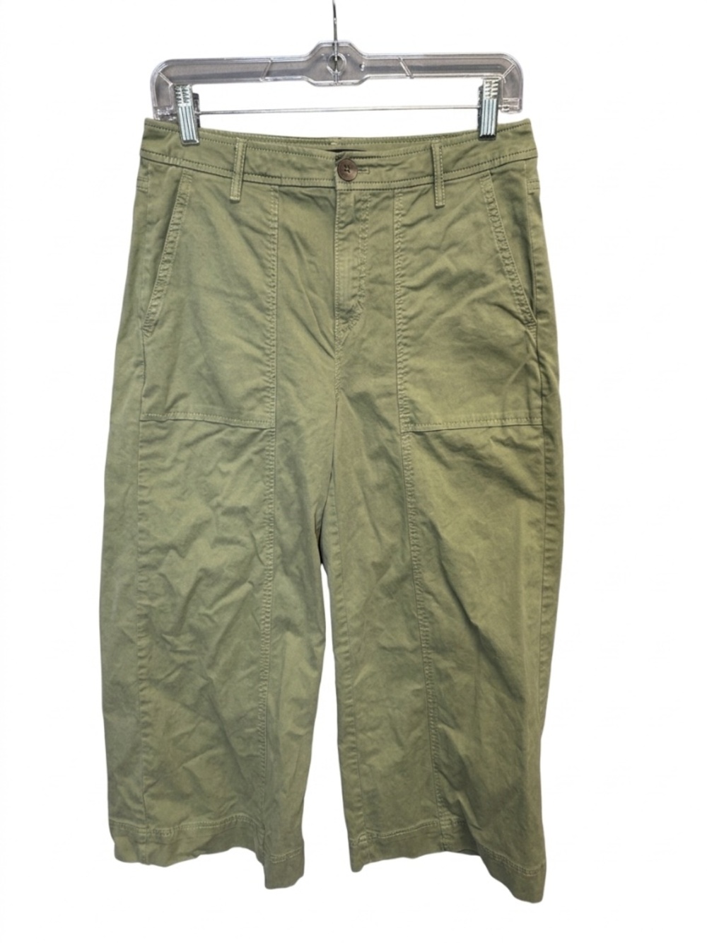 BANANA REPUBLIC Olive Green High Rise Utility Wide Leg Crop Pants Chino